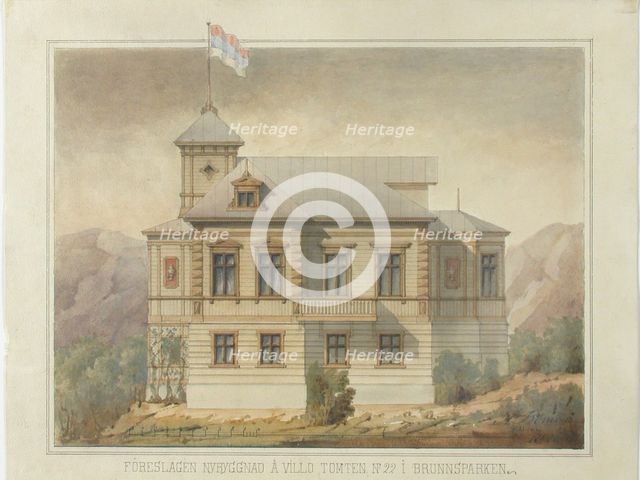 Villa in Kaivopuisto, mid-late 19th century. Creator: August Boman.