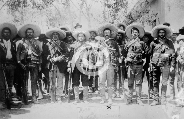 Villa & staff, Mexico, between c1910 and c1915. Creator: Bain News Service.
