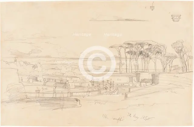 Villa Pamphili, 1840. Creator: Edward Lear.