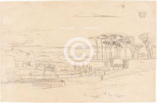Villa Pamphili, 1840. Creator: Edward Lear.