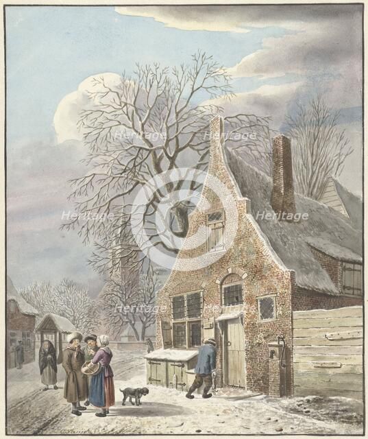 Village under snow, 1773-1823. Creator: Johannes Christiaan Janson.