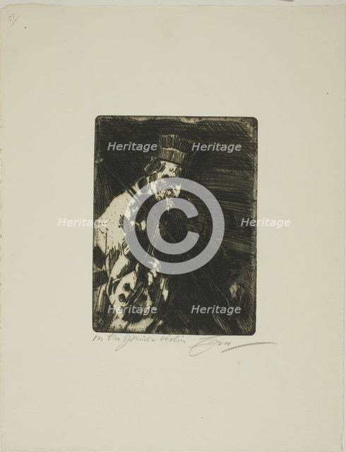Village Violinist, 1904. Creator: Anders Leonard Zorn.