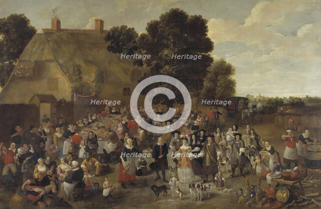 Village Wedding and Open Air Feast, mid 17th century. Creator: School of Mattheus van Helmont.