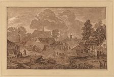 Village with Pond, c. 1782. Creator: Cornelis Brouwer