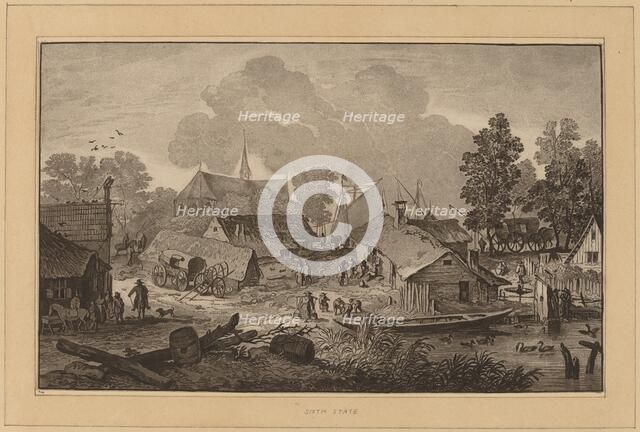 Village with Pond, c. 1782. Creator: Cornelis Brouwer.