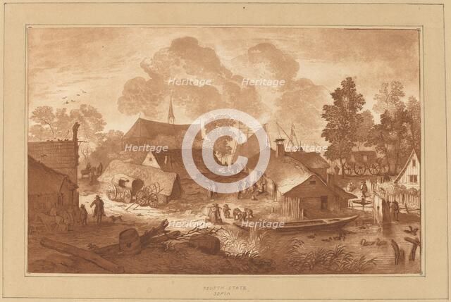 Village with Pond, c. 1782. Creator: Cornelis Brouwer.