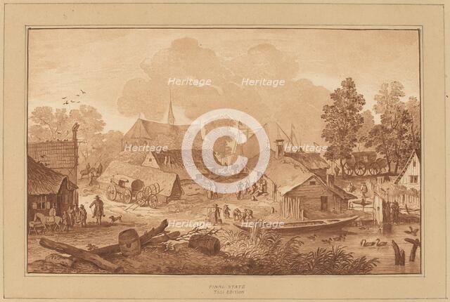 Village with Pond, c. 1782. Creator: Cornelis Brouwer.