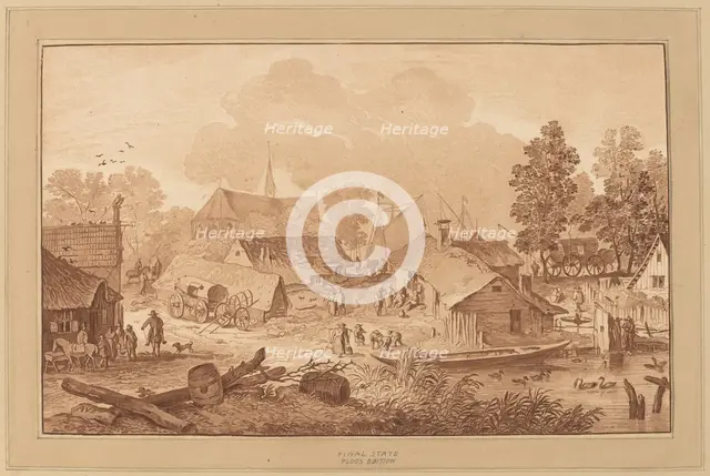 Village with Pond, c. 1782. Creator: Cornelis Brouwer.