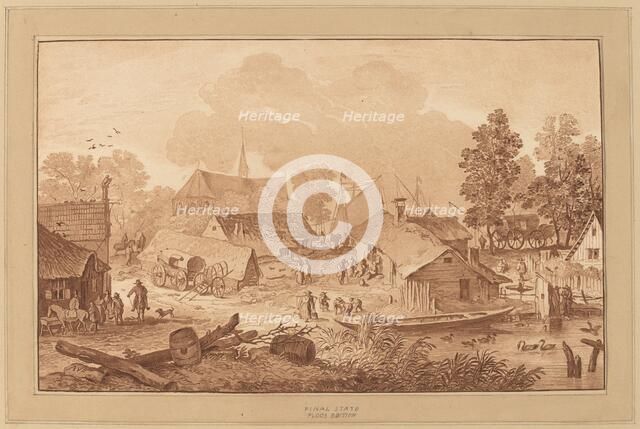 Village with Pond, c. 1782. Creator: Cornelis Brouwer.