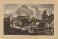 Village with Pond, c. 1782. Creator: Cornelis Brouwer