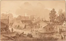 Village with Pond, c. 1782. Creator: Cornelis Brouwer