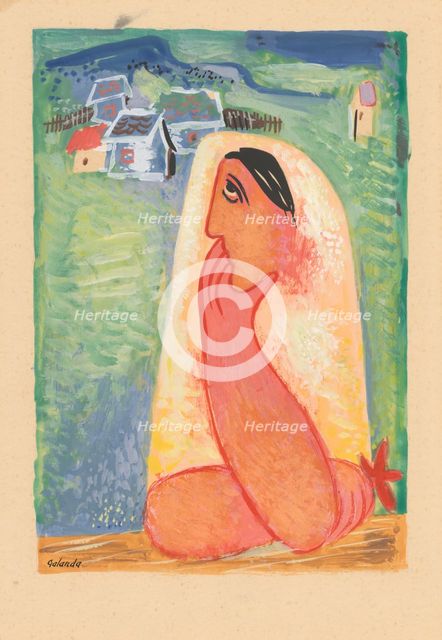 Village woman, 1937-1938. Creator: Mikulas Galanda.