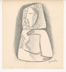 Village woman with her head propped up, 1938. Creator: Mikulas Galanda