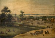 Village at the Scheldt, 1587. Creator: Jacob Grimer