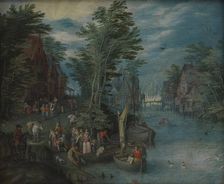 Village at a River, 1636-1691. Creator: Peeter Gysels