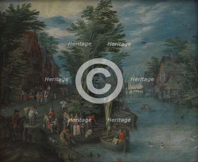 Village at a River, 1636-1691. Creator: Peeter Gysels.