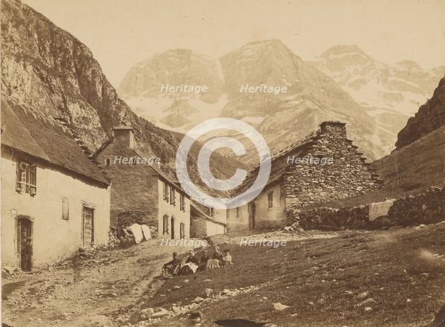 Village at foot of mountains, about 1855-1865. Creator: Farnham Maxwell Lyte.