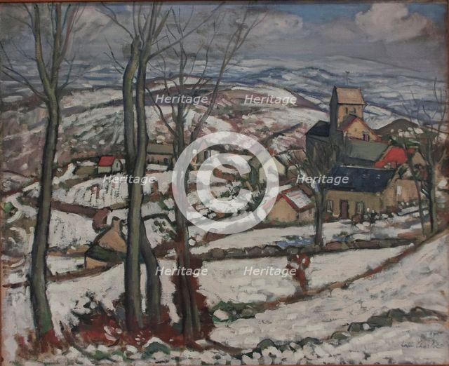 Village at Morvan under Snow, 1910. Creator: Louis Charlot.