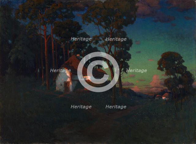 Village at Sunset, 1923. Artist: Wroblewski, Konstantin (Joseph-Valentin) (1868-1939)