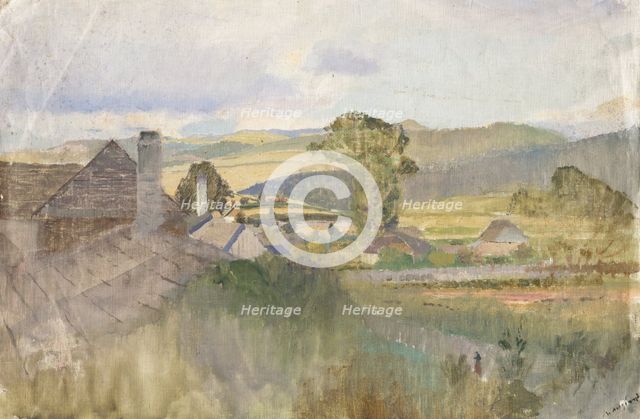 Village below the Tatras, 1880-1900. Creator: Ladislav Mednyanszky.
