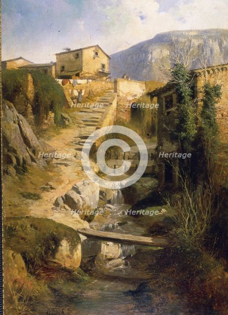  'Village by the river' by Josep Armet.