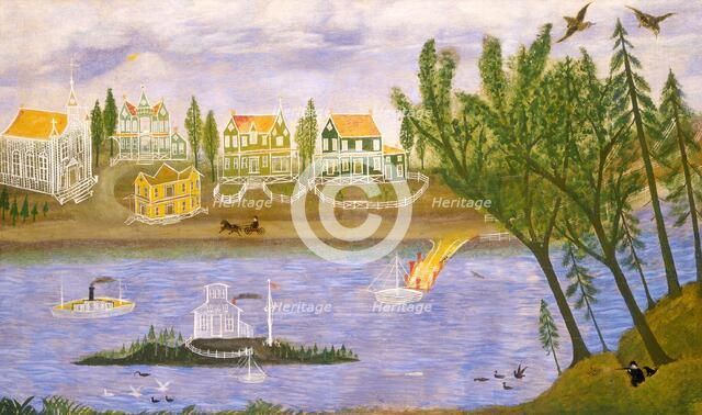 Village by the River, fourth quarter 19th century. Creator: Unknown.