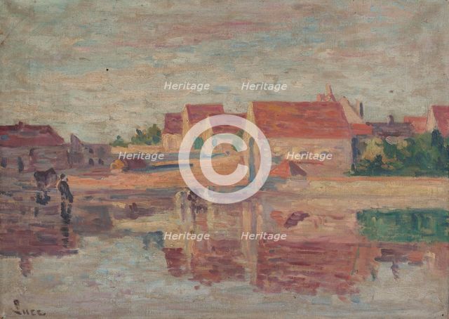 Village by a river. Creator: Maximilien Luce.