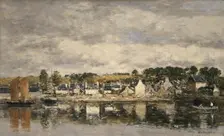 Village by a River, probably 1867. Creator: Eugene Louis Boudin