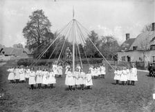 Village children taking part in the maypole dance at East Hanney, Oxfordshire, c1860-c1922. Artist: Henry Taunt