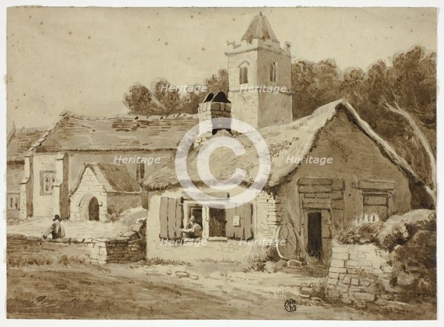 Village Church and Street, n.d. Creator: Unknown.