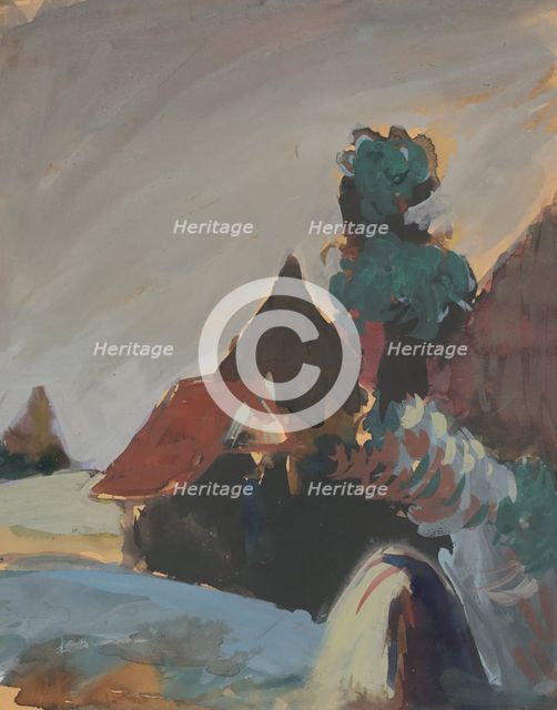 Village cottages, 1940/1944. Creator: Ján Novák.