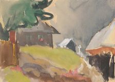 Village cottages, 1940/1944. Creator: Ján Novák