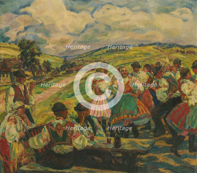 Village Dance, around 1940-1945. Creator: Gustav Mally.