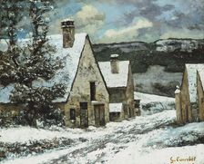 Village Edge in Winter, c1868. Creator: Gustave Courbet