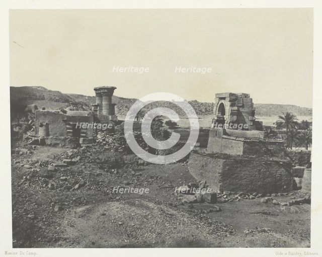 Village et Temple de l'Ile de Béghé, à l'Ouest de Philoe; Nubie, 1849/51, printed 1852. Creator: Maxime du Camp.