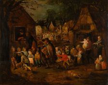 Village Fair With Blind Hurdy-Gurdy Player, c1610-1650. Creator: Unknown