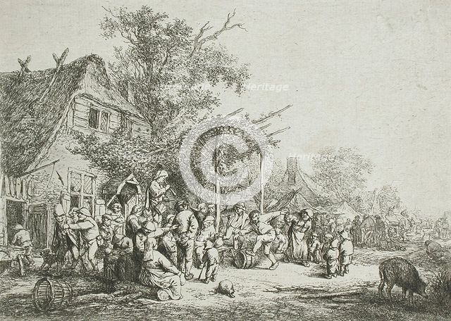 Village Festival Under the Trellis, between circa 1648 and circa 1652. Creator: Adriaen van Ostade.
