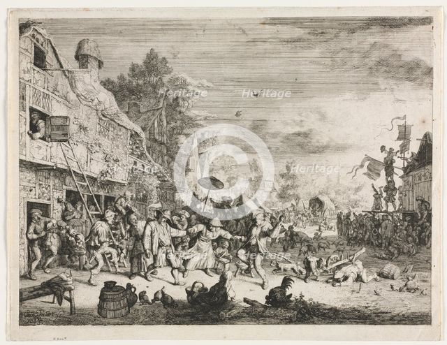 Village Fête. Creator: Cornelis Dusart (Dutch, 1660-1704).