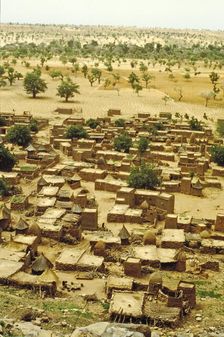 Village from the Bandiagara Escarpment, Pays Dogon, Mali, 1990. Creator: Amanda Waite