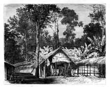 Village, Gabon, 19th century.Artist: E Therond