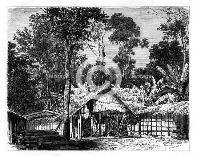Village, Gabon, 19th century.Artist: E Therond