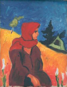 Village Girl in a Red Scarf, around 1931. Creator: Zolo Palugyay