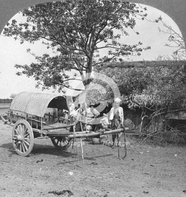 Village home built of bamboo and leaves, Burma, 1908.  Artist: Stereo Travel Co