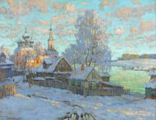 Village in the Winter Sun, 1919. Creator: Gorbatov, Konstantin Ivanovich (1876-1945)