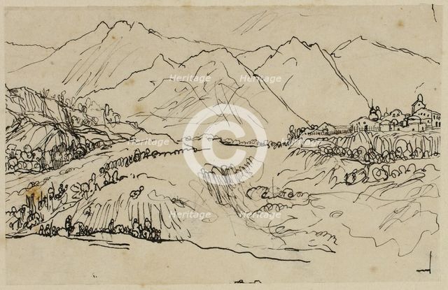 Village in Mountains, n.d. Creator: Rodolphe Bresdin.