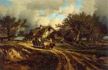 Village Landscape, 1840. Creator: Jules Dupré