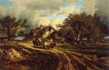 Village Landscape, 1840. Creator: Jules Dupré