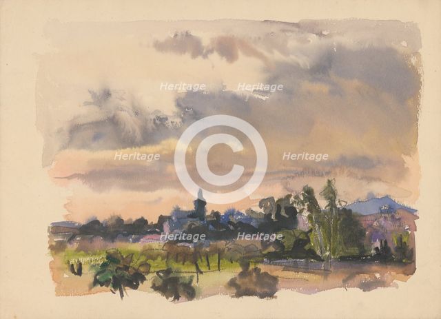 Village landscape, 1940/1944. Creator: Ján Novák.
