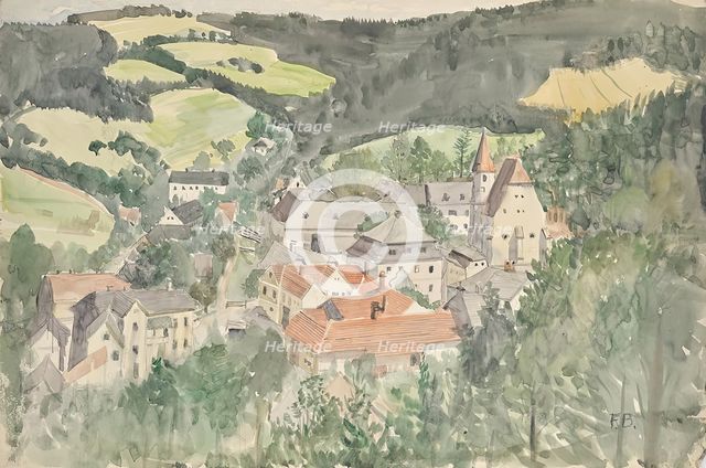 Village landscape, around 1910/1920. Creator: Franz Barwig.