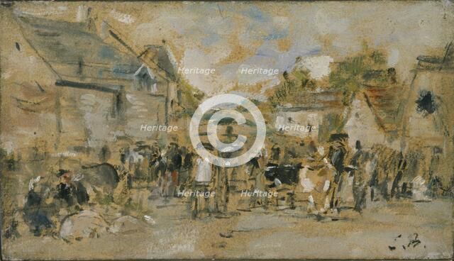 'Village Market', 1844-1898. Artist: Eugene Louis Boudin.